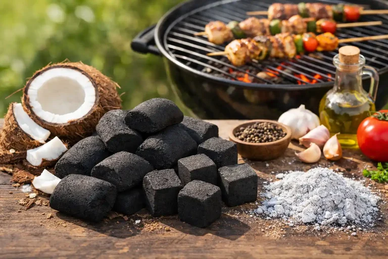 eco friendly coconut charcoal briquettes for grilling