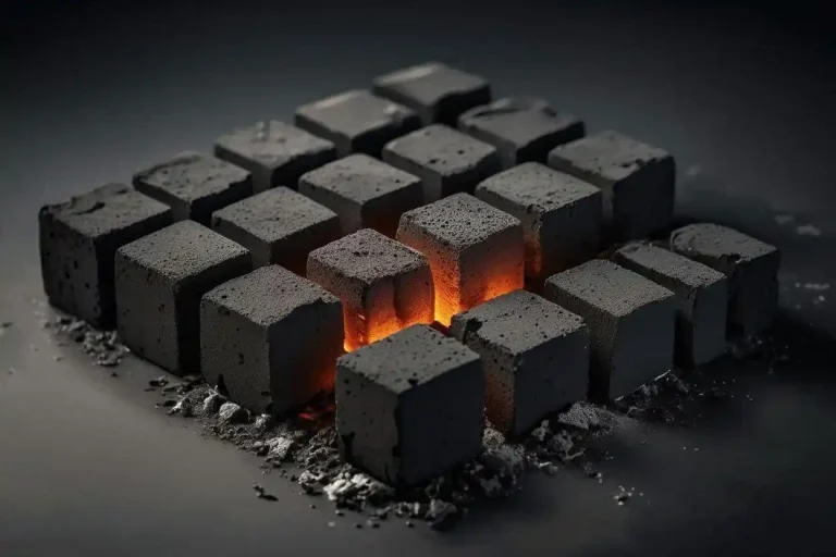 Coconut charcoal cube heat efficiency with uniform cubes producing stable and long lasting heat