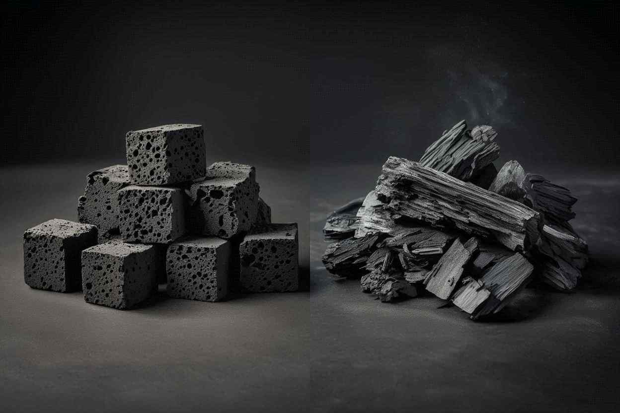 difference between coconut and wood charcoal hookah